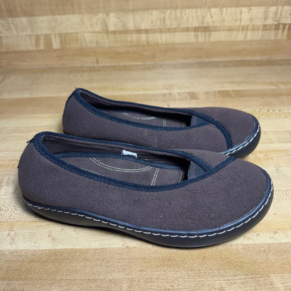 Terrasoles Brown Fleece Ballet Flat Slippers Womens Size 6 EUR 39 Comfort Shoes